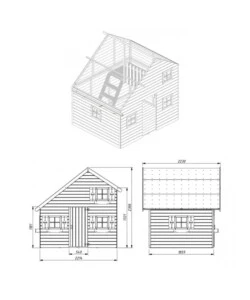 CASETTA DA GIARDINO PER BAMBINI IN LEGNO DOMUS "CLARISSA" 223X250X230 CM