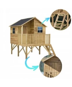 CASETTA DA GIARDINO PER BAMBINI DOMUS "LEONARDO" IN LEGNO 175X226X250,5 CM
