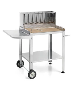 BARBECUE A LEGNA/CARBONE OMPAGRILL "BEST STEEL 56659/X" CON GRIGLIA 60X35 CM