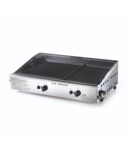 BARBECUE A GAS OMPAGRILL CON PLANCHA DOPPIA RIGATA 2 BRUCIATORI 70,5X44X21,5 CM