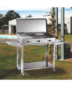 BARBECUE A GAS OMPAGRILL CON PLANCHA TRIPLA 3 BRUCIATORI 83X44X21,5 CM