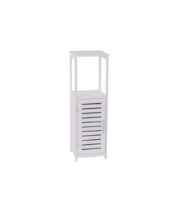 MOBILE MULTIUSO BIANCO CON ANTA E RIPIANO, 30X30X96 CM