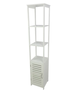 COLONNA CON ANTA E 3 RIPIANI BIANCA, 30X30X156 CM