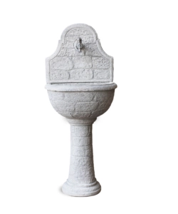 FONTANA DA GIARDINO A MURO KAM "VARO" ANTICATO GRIGIO 50X37X122 CM