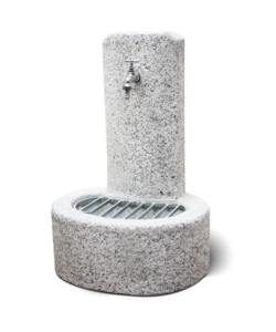 FONTANA DA GIARDINO VEDOVELLA "BIELLA"  SABBIATO BIANCO/NERO, 47X37X69 CM - KAM