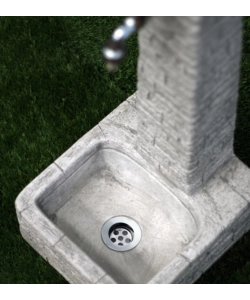 FONTANA DA GIARDINO VEDOVELLA "CLANEZZO" ANTICATO GRIGIO, 28X31X66 CM - KAM