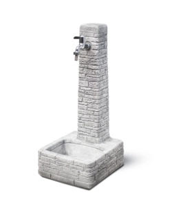 FONTANA DA GIARDINO VEDOVELLA "CLANEZZO" ANTICATO GRIGIO, 28X31X66 CM - KAM