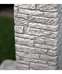 FONTANA DA GIARDINO VEDOVELLA "CLANEZZO" ANTICATO GRIGIO, 28X31X66 CM - KAM
