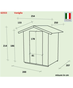 CASETTA IN LEGNO DA GIARDINO ALCE "VANIGLIA" IN ABETE 200X207X214 CM
