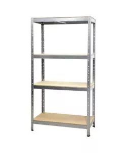 SCAFFALE IN METALLO E LEGNO "JOKER" IN KIT CON 4 RIPIANI, 120x60x180 CM PORTATA 300 KG - GRIMA
