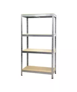 SCAFFALE IN METALLO E LEGNO "JOKER" IN KIT CON 4 RIPIANI, 120x60x180 CM PORTATA 300 KG - GRIMA