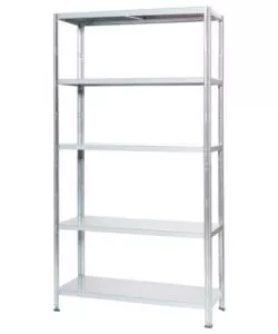 SCAFFALE IN METALLO AD INCASTRO CON 5 RIPIANI, 100X40X187 CM PORTATA 80 KG - GRIMA
