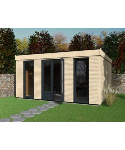 CASETTA IN LEGNO DA GIARDINO PREFABBRICATA DECOR ET JARDIN "DECOR HOME 21MQ" IN ABETE BIANCO NORDICO 497X497X250 CM
