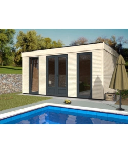 CASETTA IN LEGNO DA GIARDINO PREFABBRICATA DECOR ET JARDIN "DECOR HOME 15MQ" IN ABETE BIANCO NORDICO 497X365X250 CM