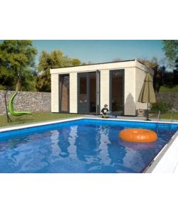 CASETTA IN LEGNO DA GIARDINO PREFABBRICATA DECOR ET JARDIN "DECOR HOME 15MQ" IN ABETE BIANCO NORDICO 497X365X250 CM
