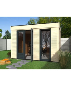CASETTA IN LEGNO DA GIARDINO PREFABBRICATA DECOR ET JARDIN "DECOR HOME 9MQ" IN ABETE BIANCO NORDICO 365X299X250 CM