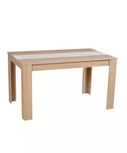 Tavolo in quercia con fascia centrale bianca 135x80,5x74,5 cm