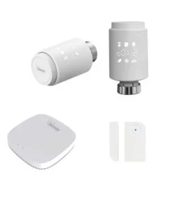 KIT 2 VALVOLE TERMOSTATICHE CON GATEWAY E SENSORE DI PORTA E FINESTRA BIMAR