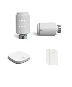 KIT 2 VALVOLE TERMOSTATICHE CON GATEWAY E SENSORE DI PORTA E FINESTRA BIMAR