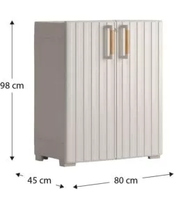 ARMADIO IN RESINA BASSO KETER "GROOVE" GRIGIO, 80X45X98 CM