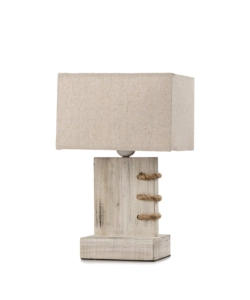 LAMPADA DA TAVOLO "GEA" LEGNO E CORDA, E27