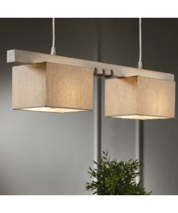 LAMPADA A SOSPENSIONE "GEA" LEGNO E CORDA, E27