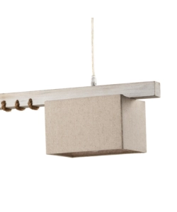 LAMPADA A SOSPENSIONE "GEA" LEGNO E CORDA, E27