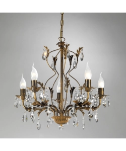 LAMPADARIO A 5 LUCI "TERESA" BRONZO, E14