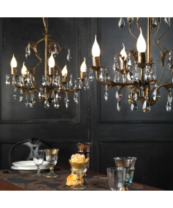 LAMPADARIO A 5 LUCI "TERESA" BRONZO, E14