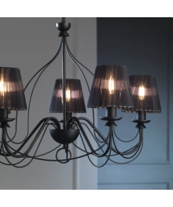 LAMPADARIO A 5 LUCI "LORIS" NERO, E14