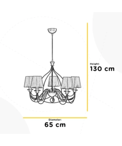 LAMPADARIO A 5 LUCI "LORIS" NERO, E14