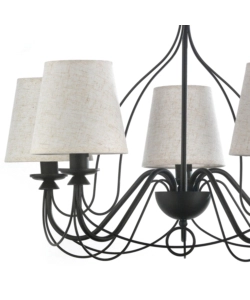 LAMPADARIO A 5 LUCI "LORIS" NERO E SABBIA, E14