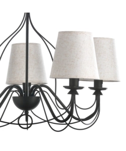 LAMPADARIO A 5 LUCI "LORIS" NERO E SABBIA, E14