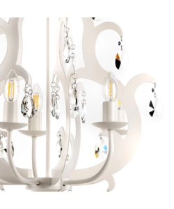 LAMPADARIO A 5 LUCI "JANE" BIANCO, E14