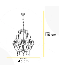 LAMPADARIO A 5 LUCI "JANE" BIANCO, E14