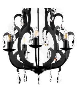 LAMPADARIO A 5 LUCI "JANE" NERO, E14