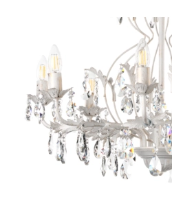 LAMPADARIO A 8 LUCI "TERESA" AVORIO, E14
