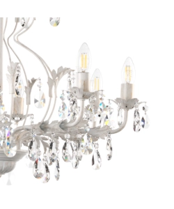 LAMPADARIO A 8 LUCI "TERESA" AVORIO, E14