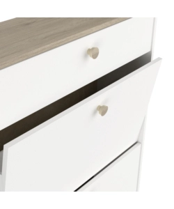 SCARPIERA "IZZY" BIANCA E QUERCIA CON 2 ANTE E 1 CASSETTO, 80,8X24,4X104,3 CM