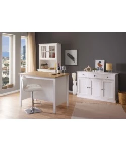 ISOLA MULTIFUNZIONE BIANCO E ROVERE, 124X75X91,5 CM