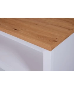 ISOLA MULTIFUNZIONE BIANCO E ROVERE, 124X75X91,5 CM