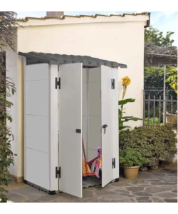 CASETTA DA GIARDINO "URBAN 100 2P" GRIGIO, 139X95X201 CM - GAROFALO