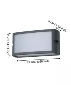 APPLIQUE LED DA ESTERNO EGLO "CAMARDA" ANTRACITE 4000K