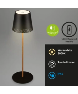 LAMPADA DA TAVOLO RICARICABILE NERO, 280 LUMEN