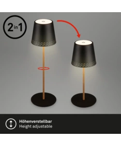 LAMPADA DA TAVOLO RICARICABILE NERO, 280 LUMEN