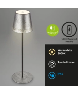 LAMPADA DA TAVOLO RICARICABILE ARGENTO, 280 LUMEN