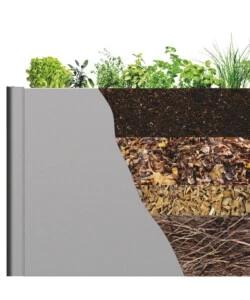 AIUOLA RIALZATA DA ESTERNO GRIGIO QUARZO METALLIZZATO, MISURA 1,5X0,50 - BIOHORT