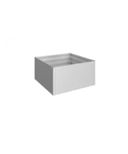 AIUOLA RIALZATA DA ESTERNO ARGENTO METALLIZZATO, MISURA 1,5X1,5 - BIOHORT