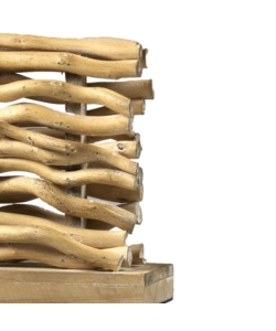 LAMPADA DA TAVOLO "MARICA" LEGNO E TESSUTO, E27