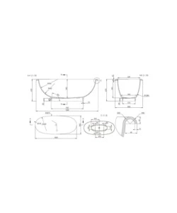 VASCA DA BAGNO "ISEO" BIANCA, 180X80X63,3 CM